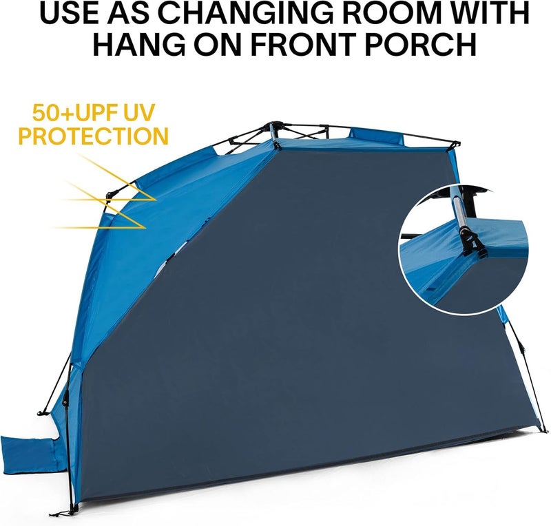 AlvantorÂ® Beach Tent Beach Umbrella Outdoor Sun Shelter Cabana Automatic Pop Up UPF 50+ Sun Shade Portable Camping Hiking Canopy Easy Setup Windproof Randomly Send Old or New Model - Image 5